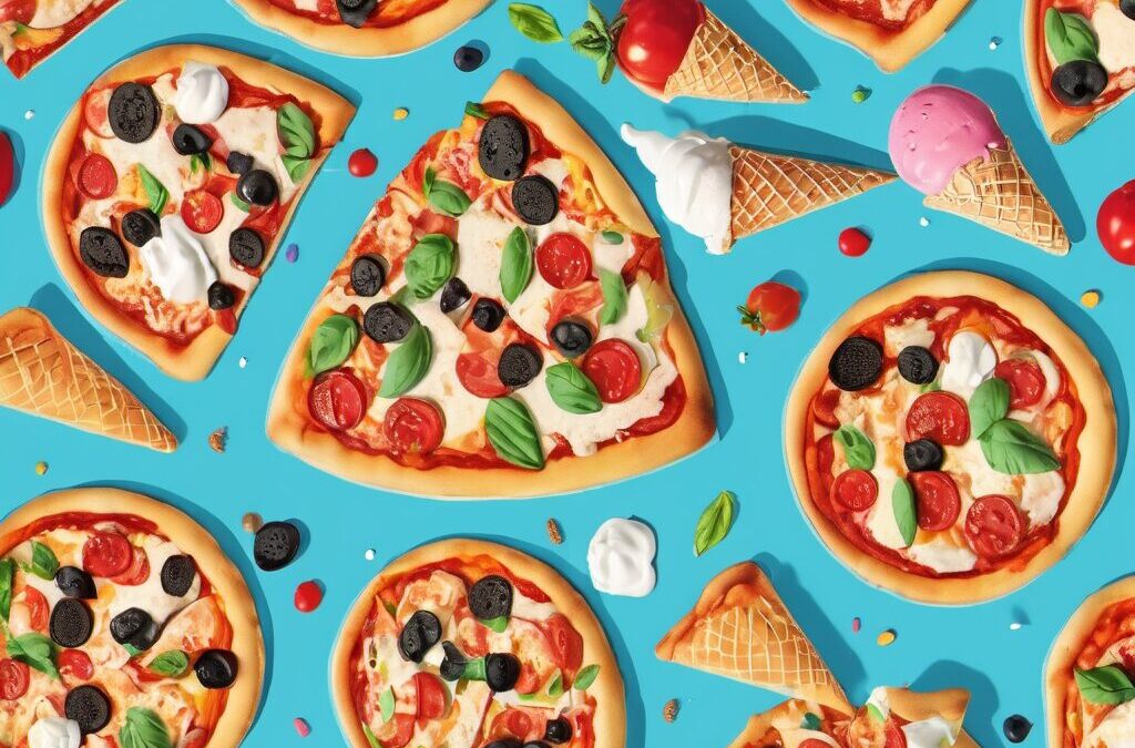Suggest combinations of pizzas and gelato flavors from your menu